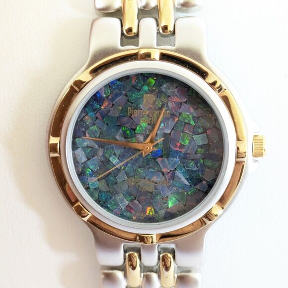 Vintage 1997 Pierre Cardin Two-Tone Australian Opal Dial Watch New Battery - Picture 5 of 12